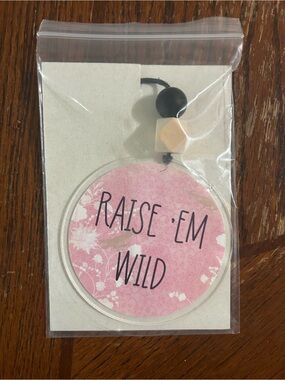 Raise 'Em Wild Pink Acrylic Ornament with Bead Accent